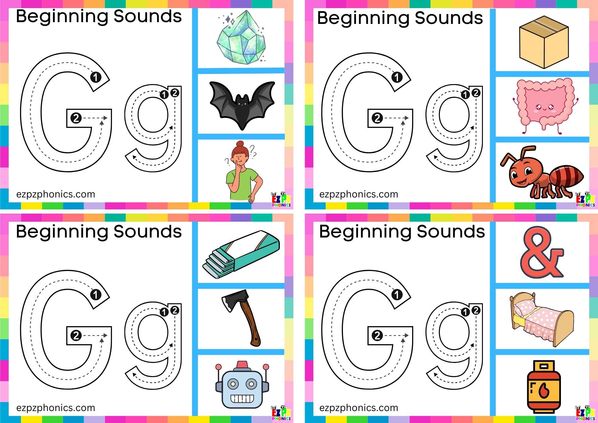 Trace The Letter G And Clip The Image Clip Card 1